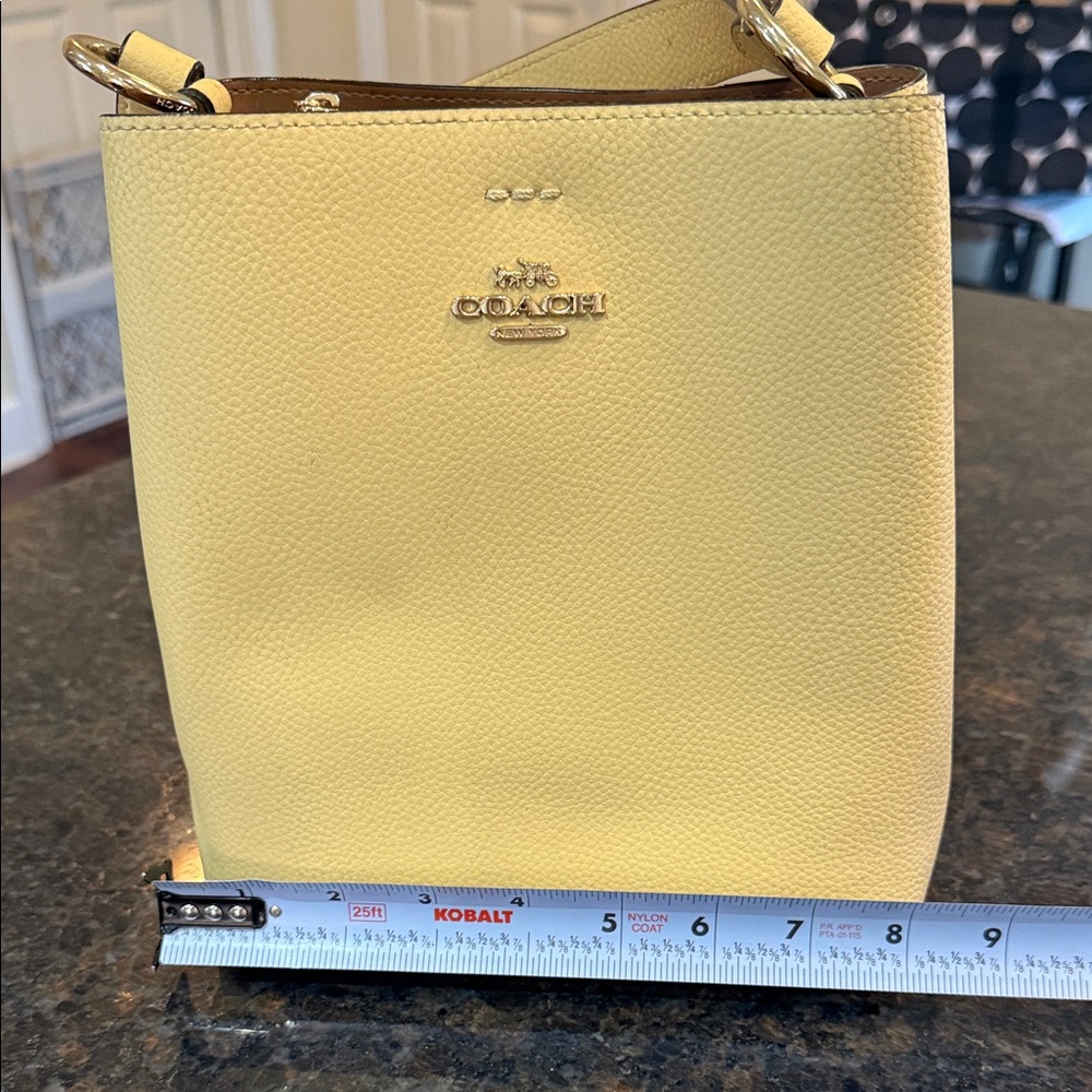 Coach Yellow Leather Mini City Tote Bag - Picture 7 of 8